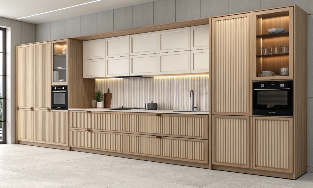 Fluted Kitchen Cabinets: texturas e relevos que renovam cozinhas