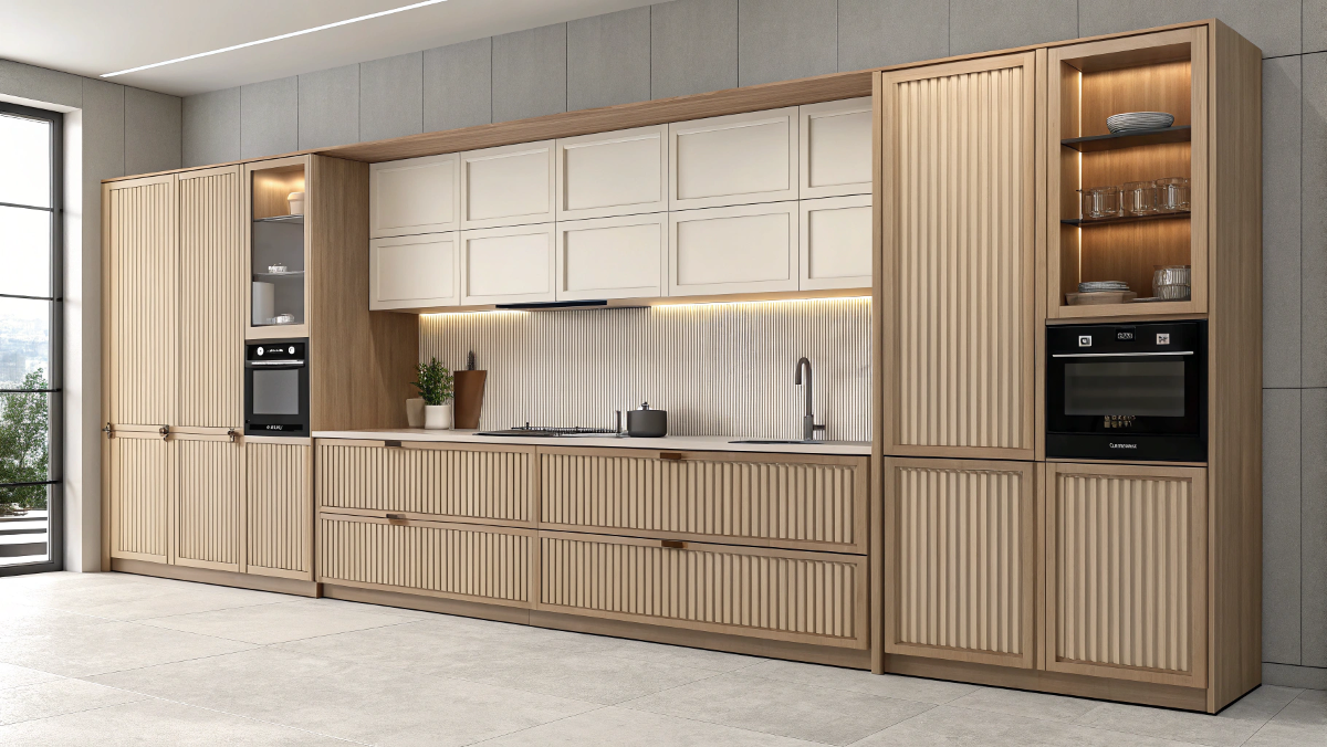 Fluted Kitchen Cabinets: texturas e relevos que renovam cozinhas
